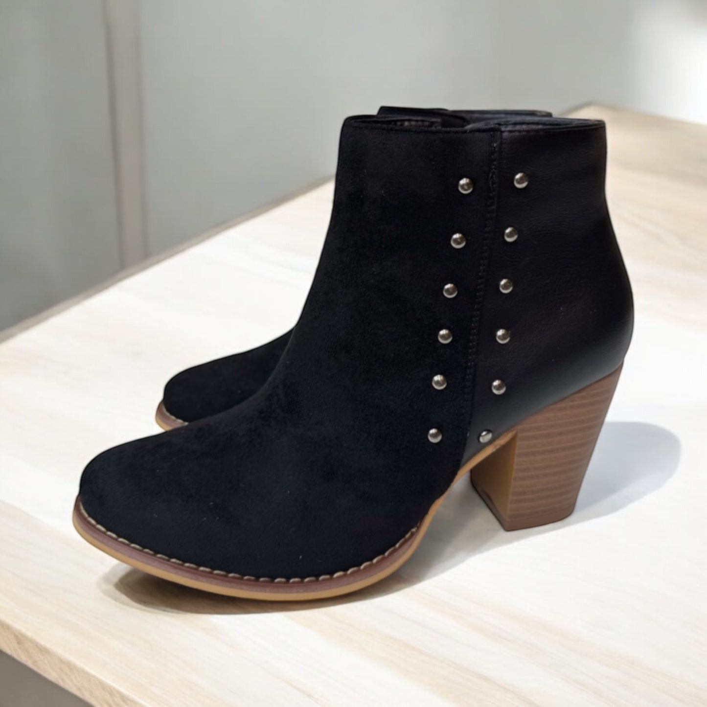 Botin taco cuadrado Madera Ac-902