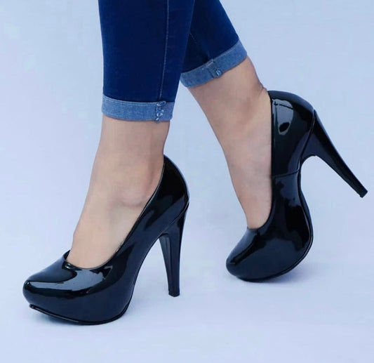 Zapato Stiletto Negro Charol