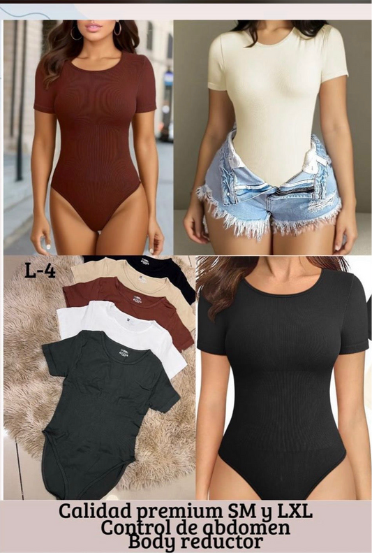 Body Manga Corta Control de Abdomen