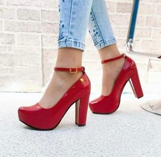 Stiletto Charol Rojo correa Ac-910