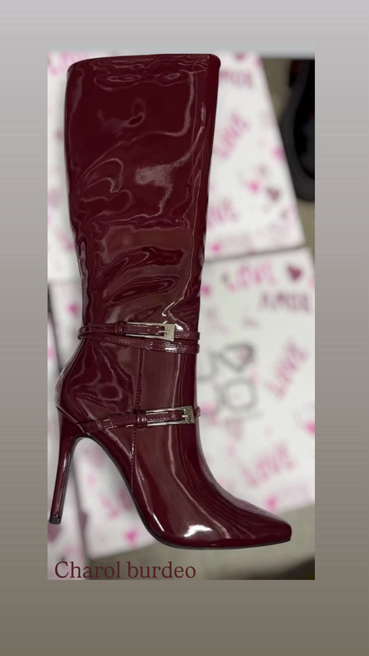 Bota Charol Burdeo