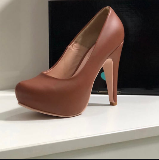 Calzado Stiletto Café Ecocuero