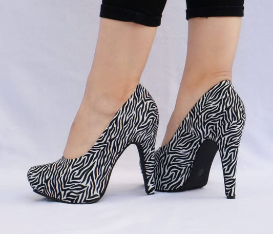 Calzado Stiletto Animal Print Cebra